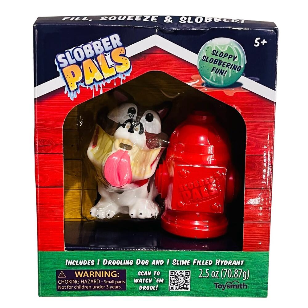 NEW Slobber Pals “Snots” Slime DOG & FIRE HYDRANT Toys NEW 3.5” Hound Puppy NIB